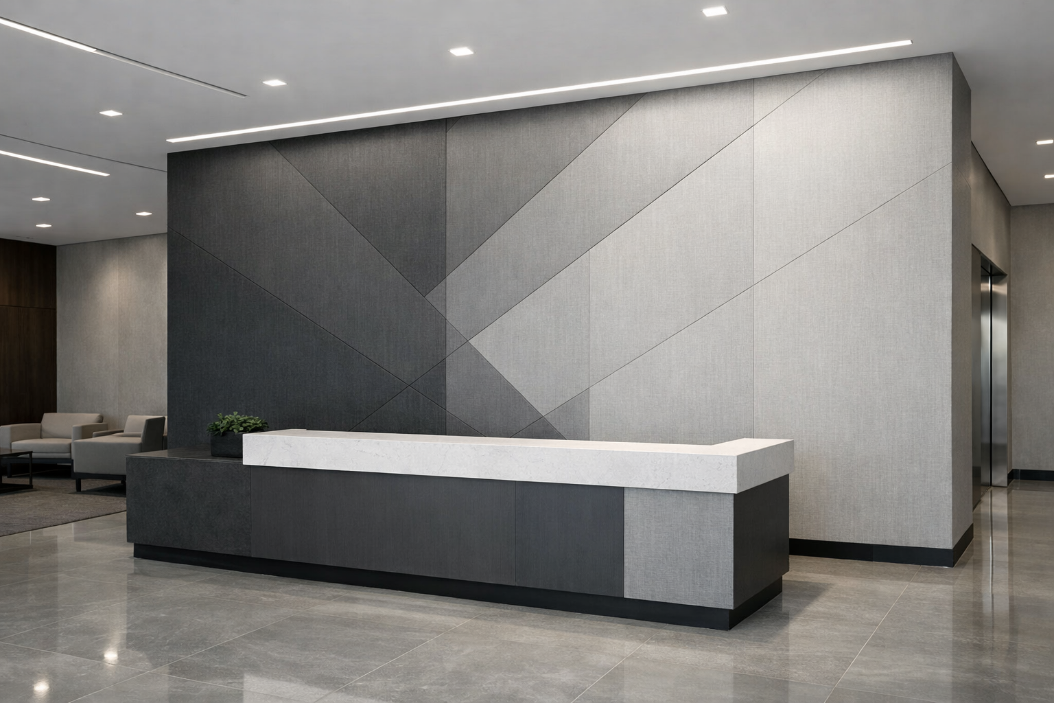 Commercial wallcovering installation - office space